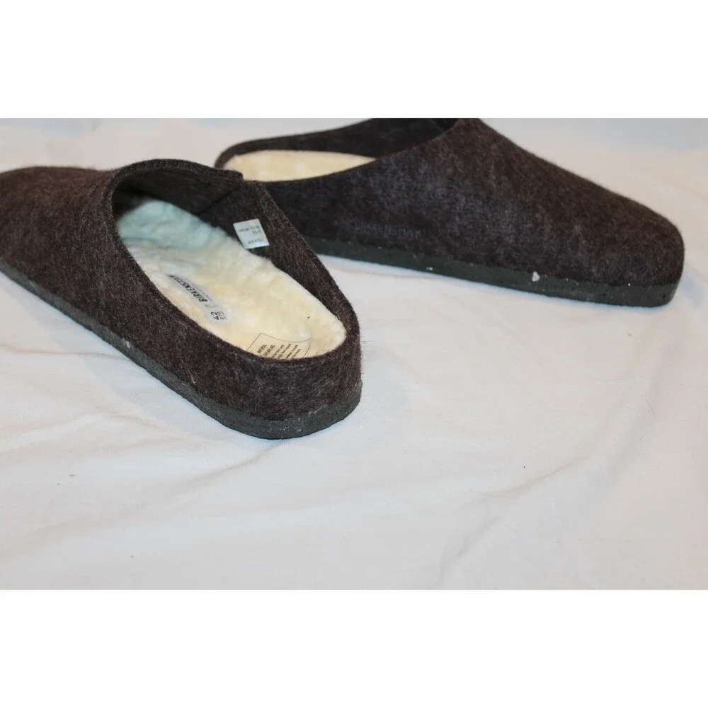 BIRKENSTOCK Men's Zermatt Shearling Mocha Brown Wool Felt Clogs EU 42 REGULAR